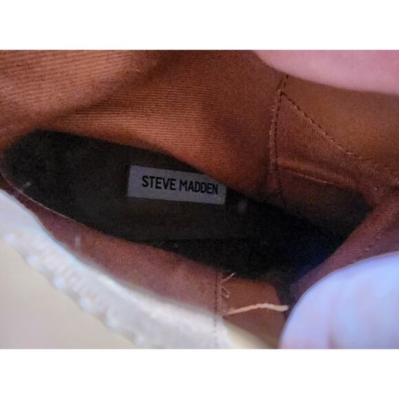 STEVE MADDEN Royce Brown Cognac Platform Heel Ankle Leather Boot SZ 10 - Picture 8 of 9